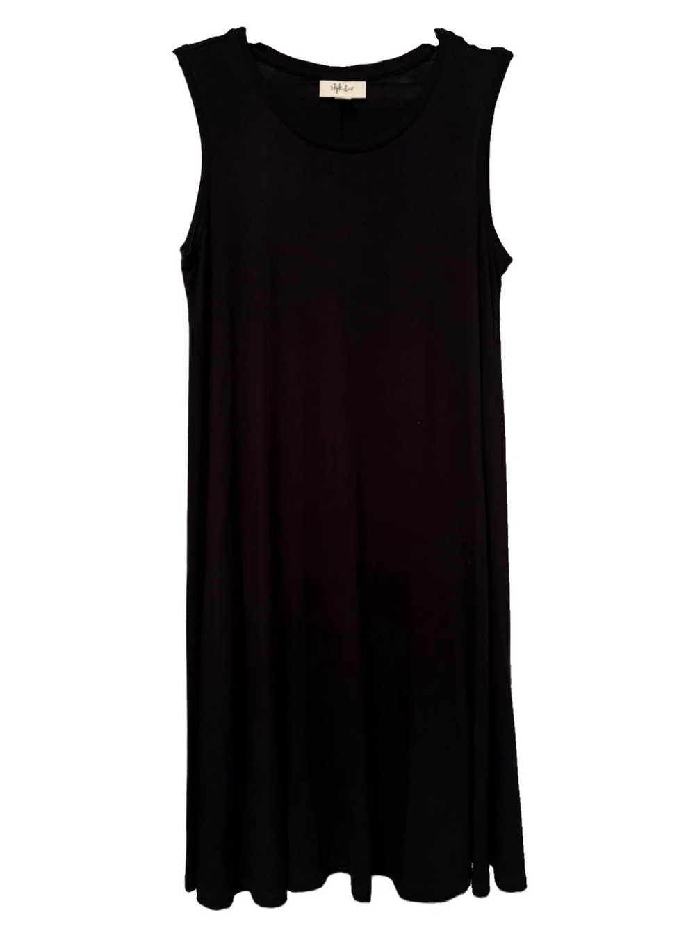Style & Co. Shift Dress Black Sleeveless Stretch A Line Flare